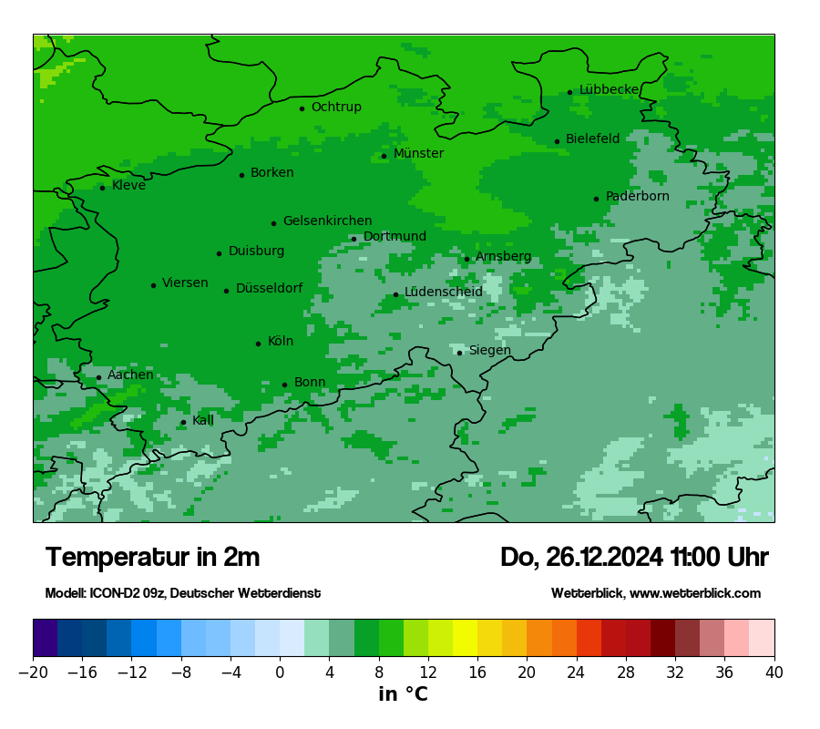 Modellkarten Temperatur