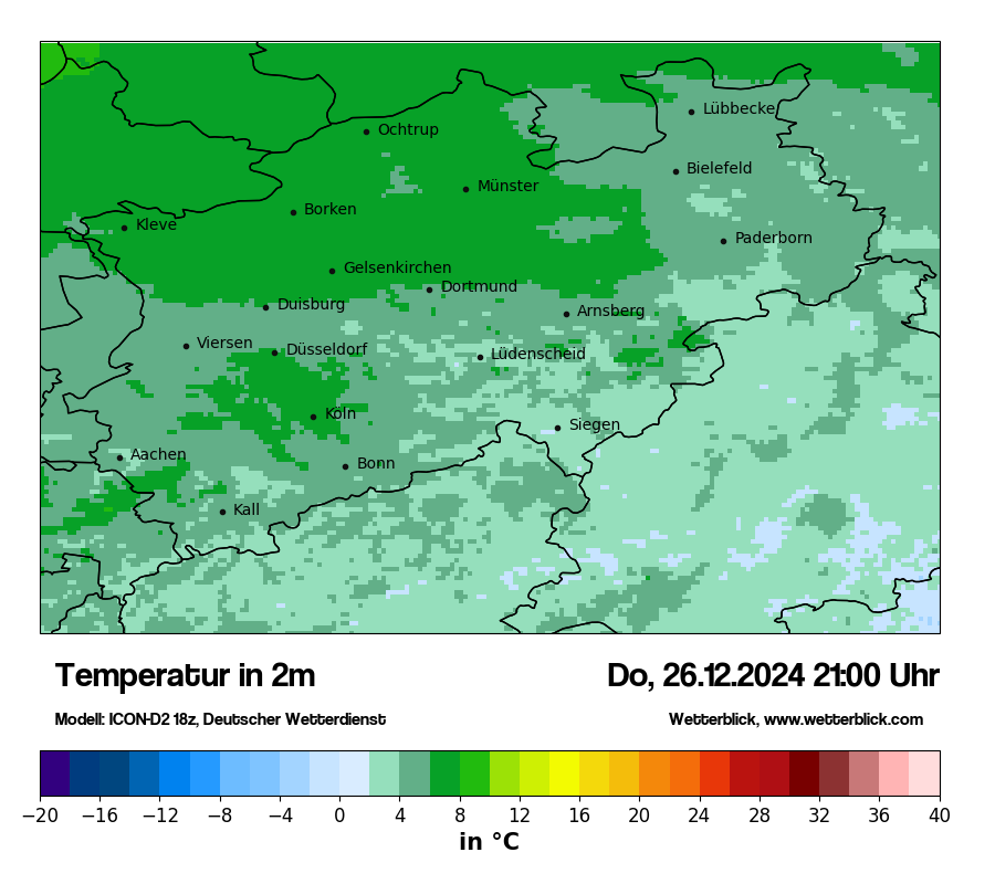 Modellkarten Temperatur