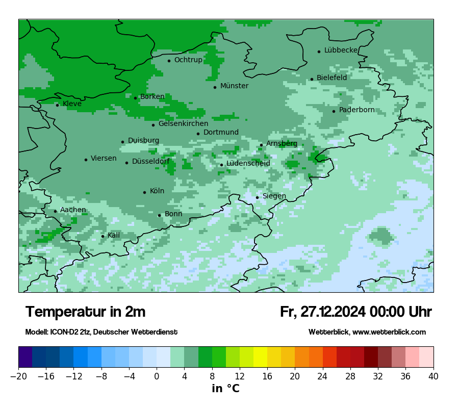 Modellkarten Temperatur