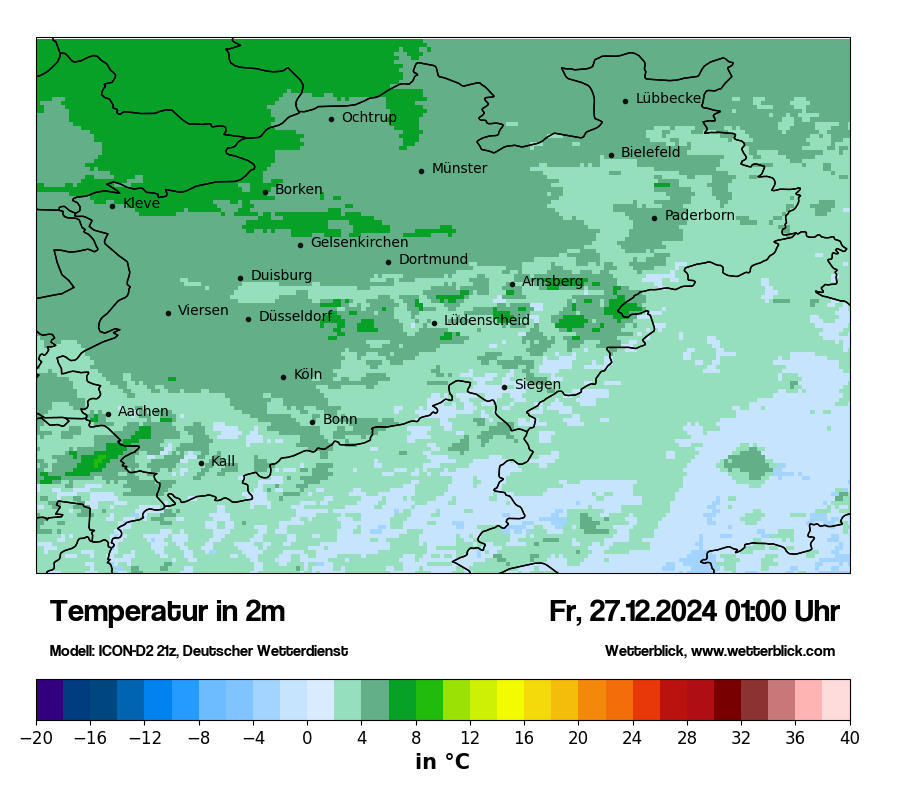 Modellkarten Temperatur