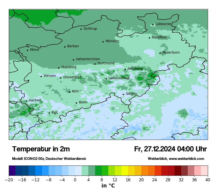 Modellkarten Temperatur