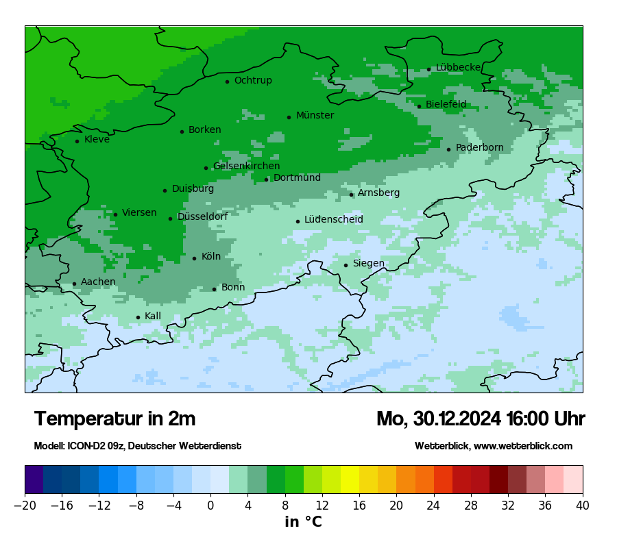 Modellkarten Temperatur