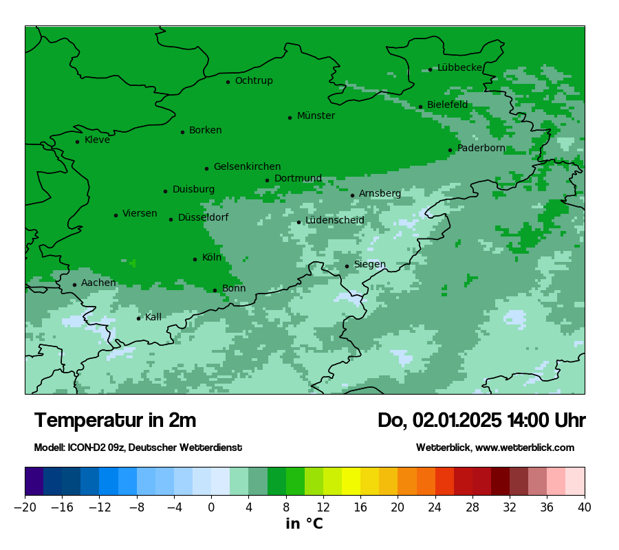 Modellkarten Temperatur