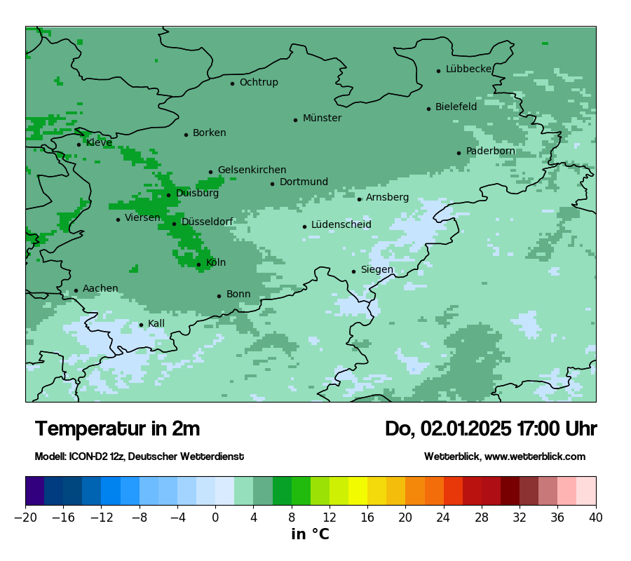 Modellkarten Temperatur