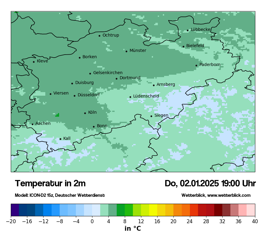 Modellkarten Temperatur