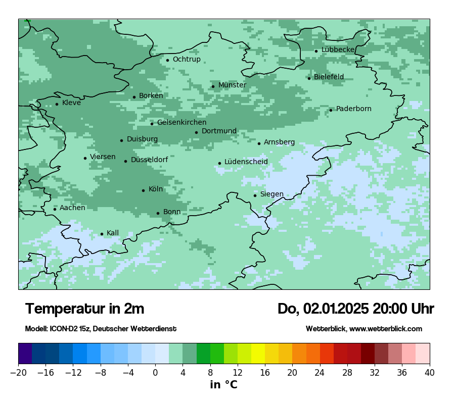 Modellkarten Temperatur