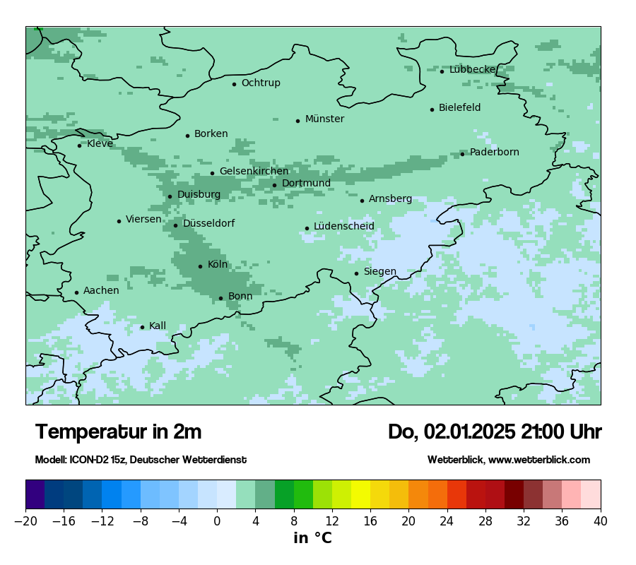 Modellkarten Temperatur