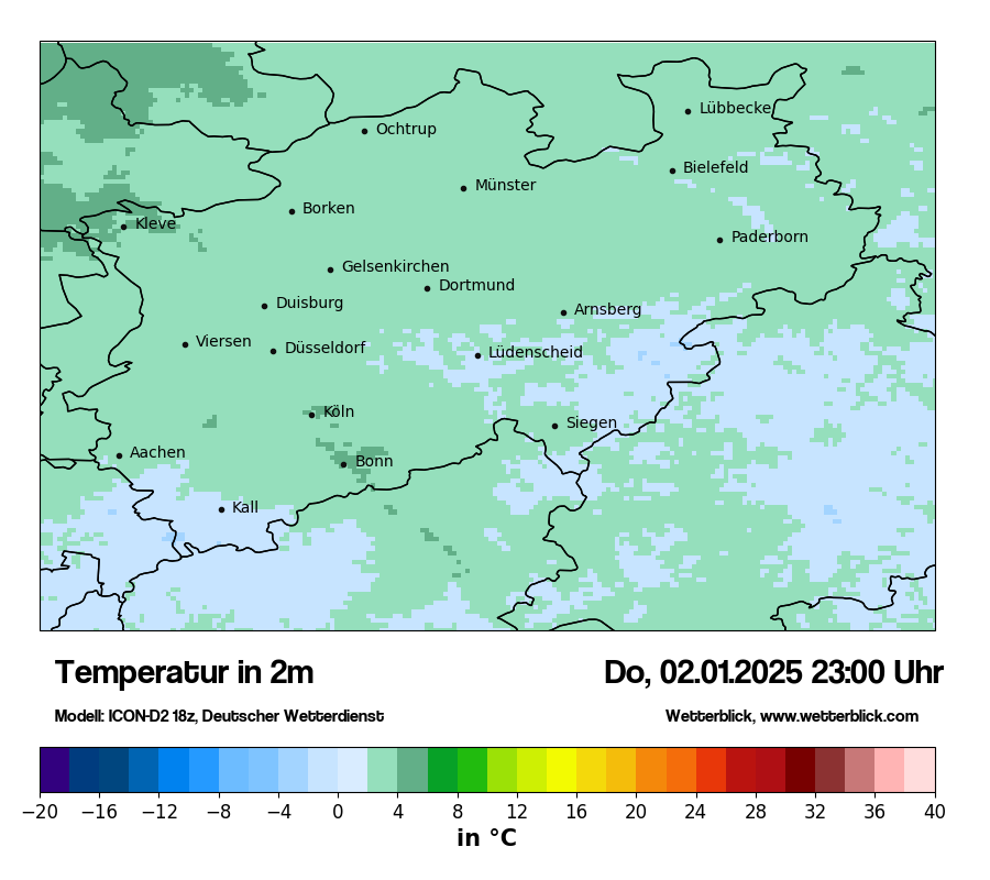 Modellkarten Temperatur