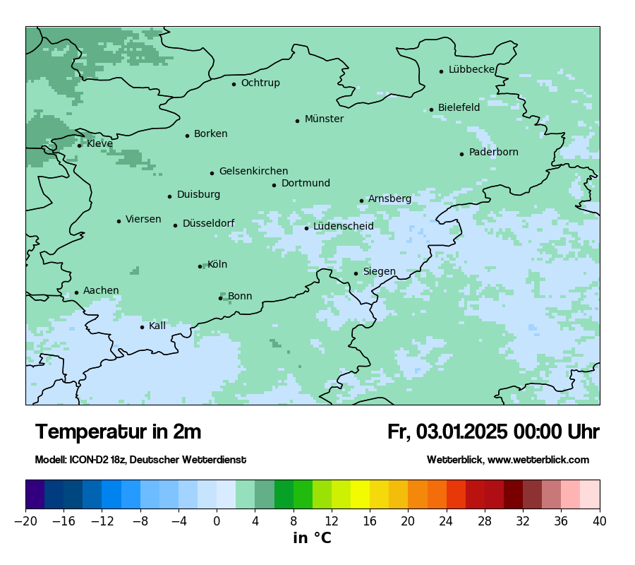 Modellkarten Temperatur