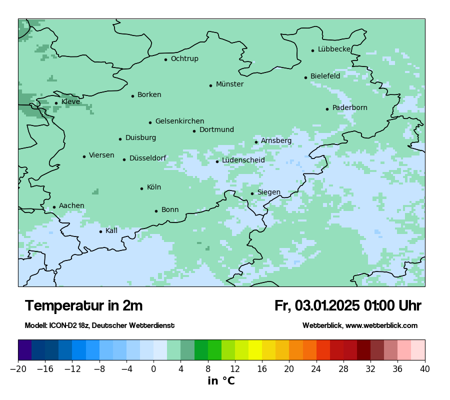 Modellkarten Temperatur