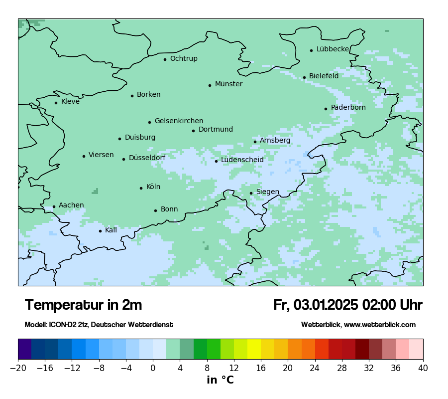 Modellkarten Temperatur