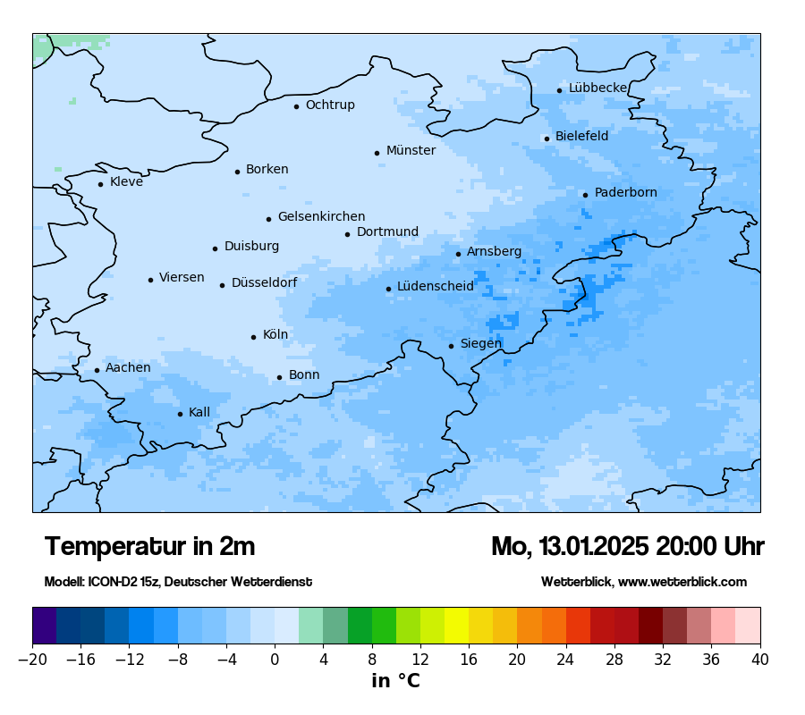 Modellkarten Temperatur