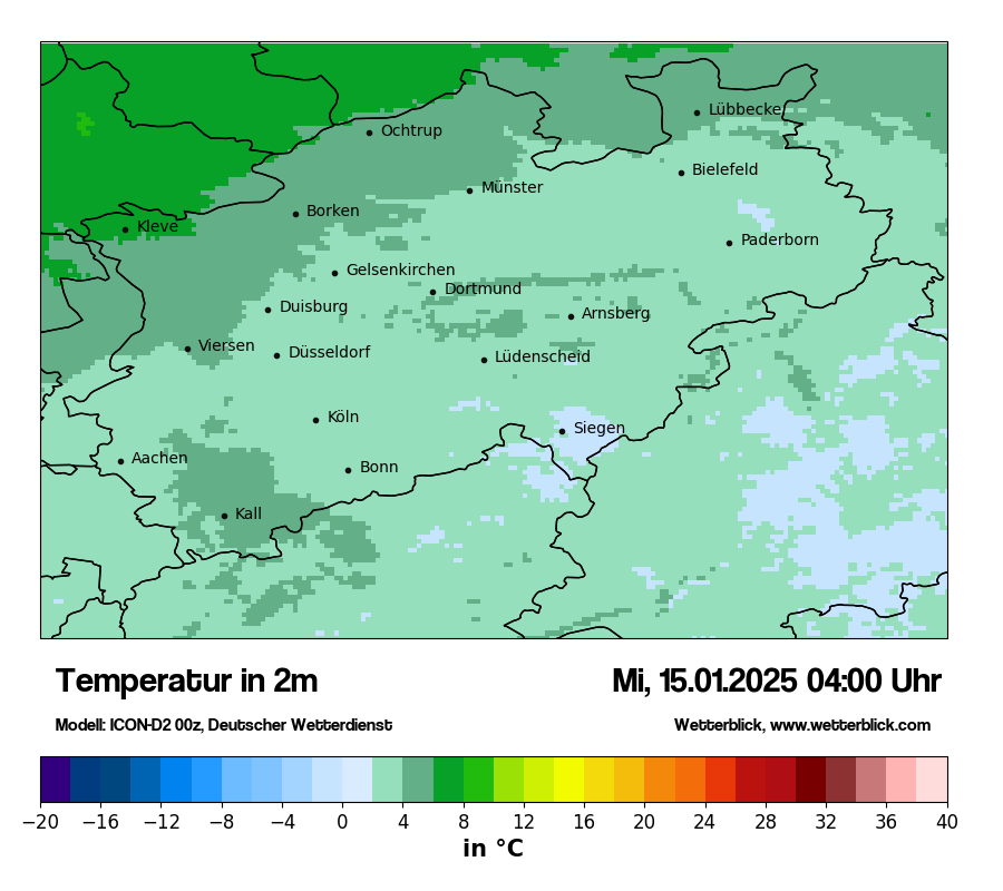 Modellkarten Temperatur