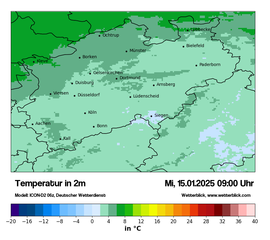 Modellkarten Temperatur