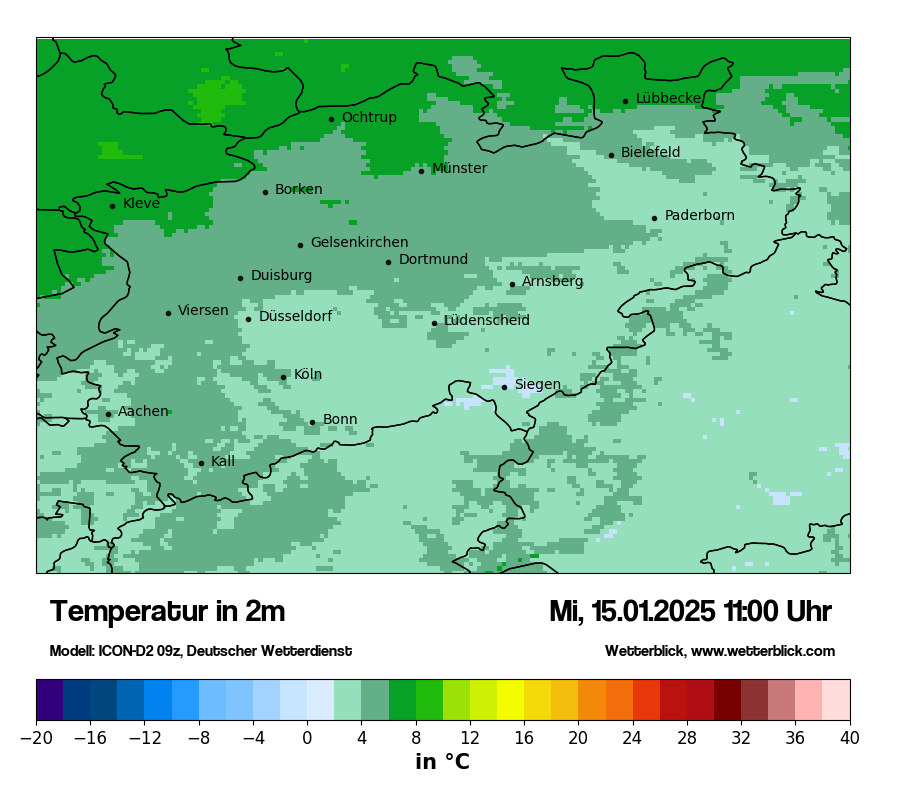 Modellkarten Temperatur