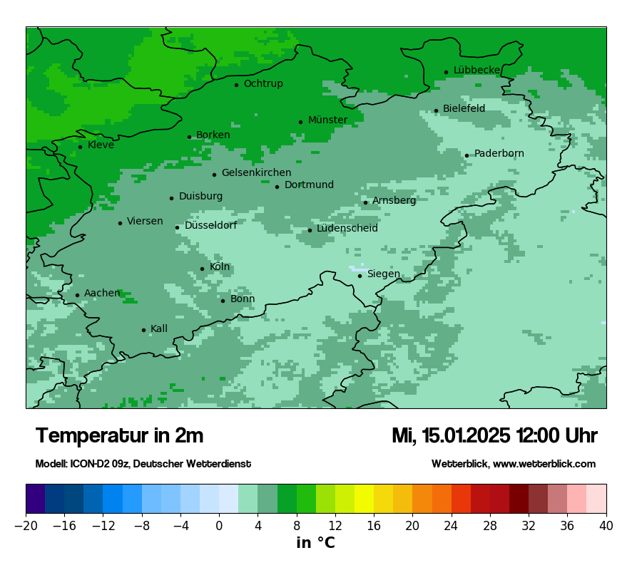 Modellkarten Temperatur