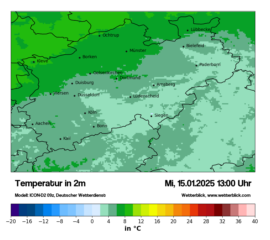 Modellkarten Temperatur