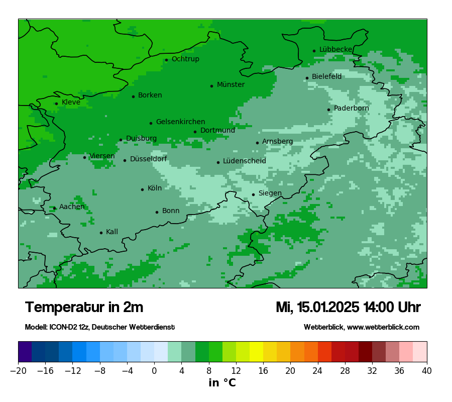 Modellkarten Temperatur