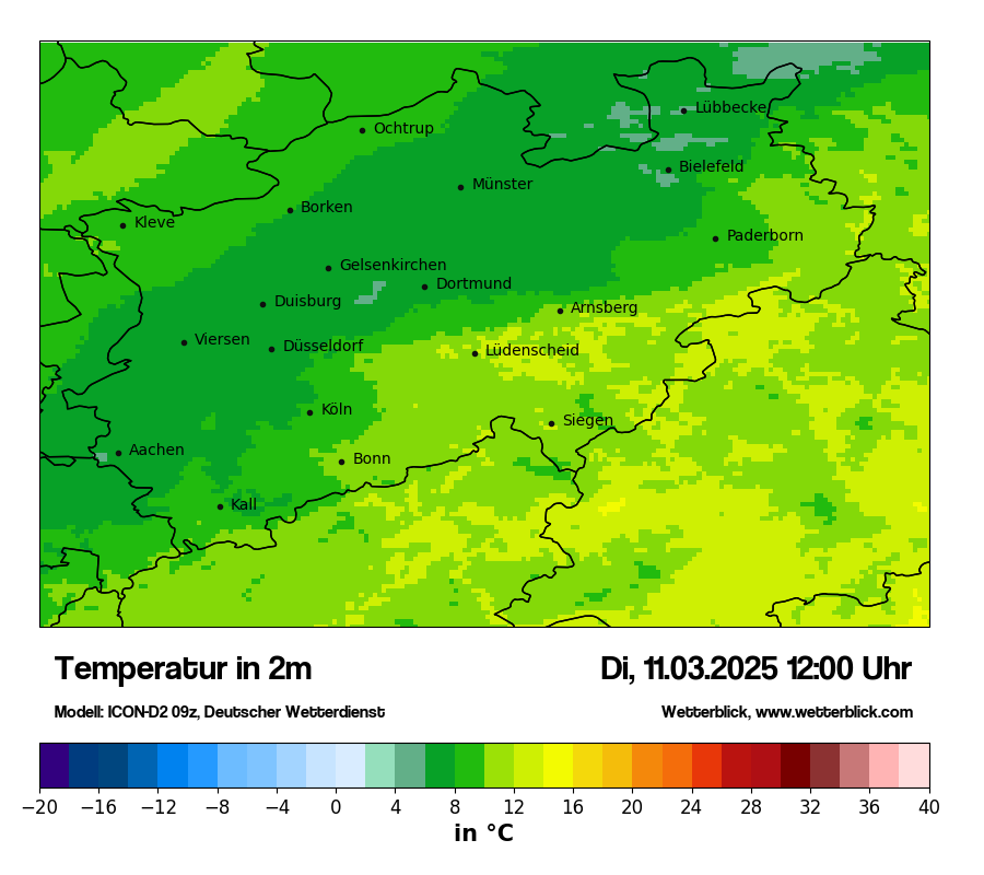 Modellkarten Temperatur