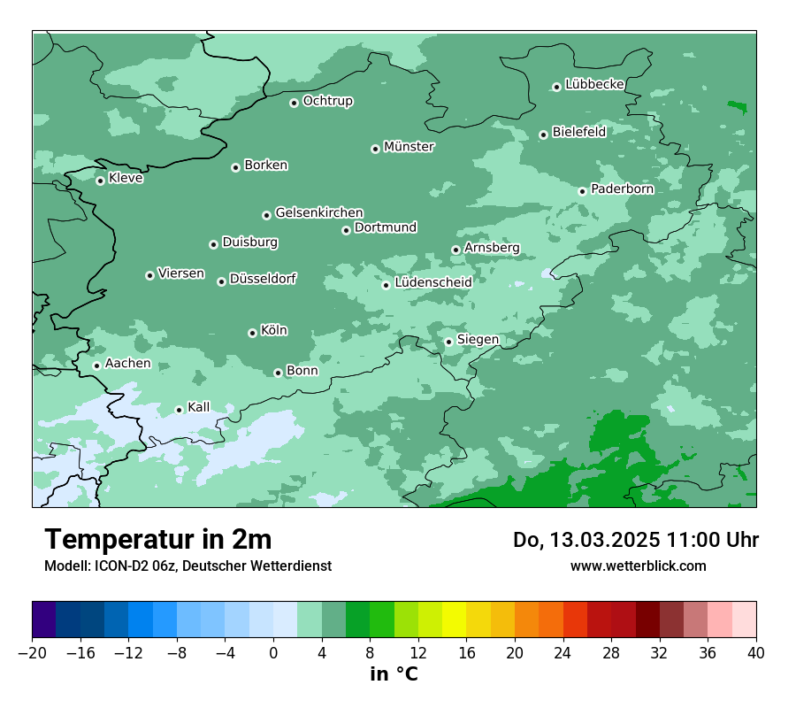 Modellkarten Temperatur