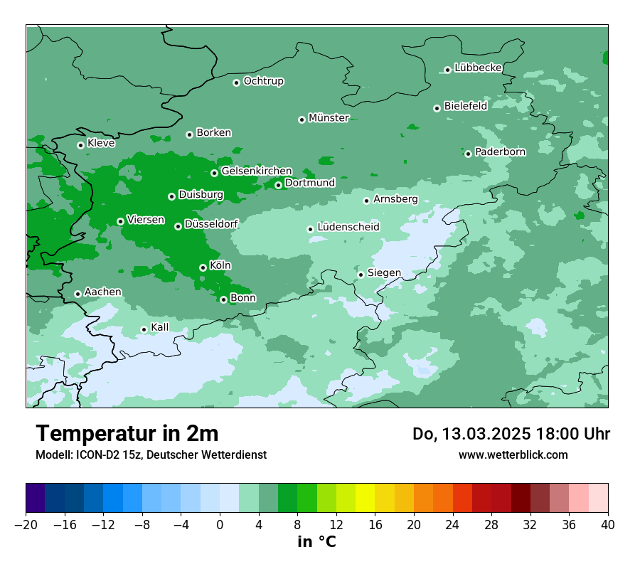 Modellkarten Temperatur