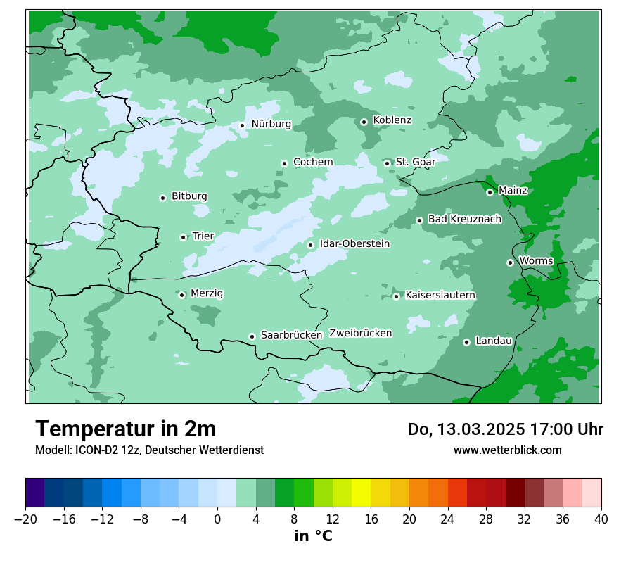 Modellkarten Temperatur