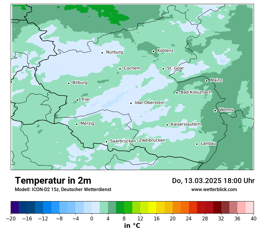 Modellkarten Temperatur