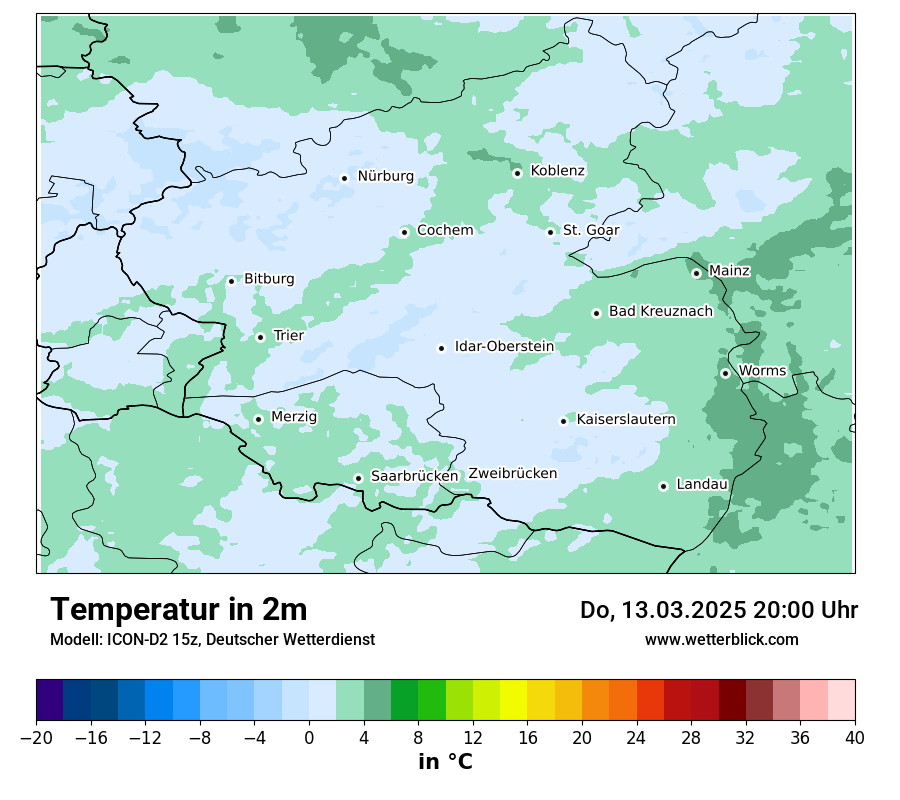 Modellkarten Temperatur