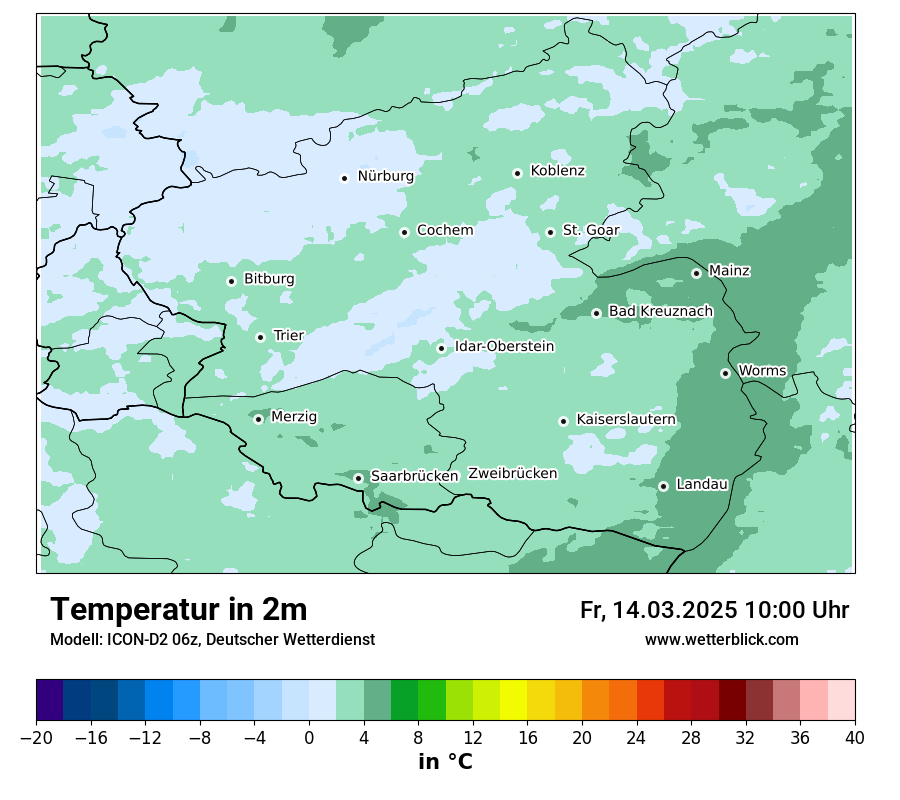 Modellkarten Temperatur