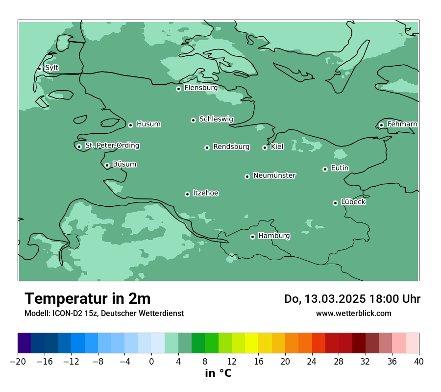 Modellkarten Temperatur