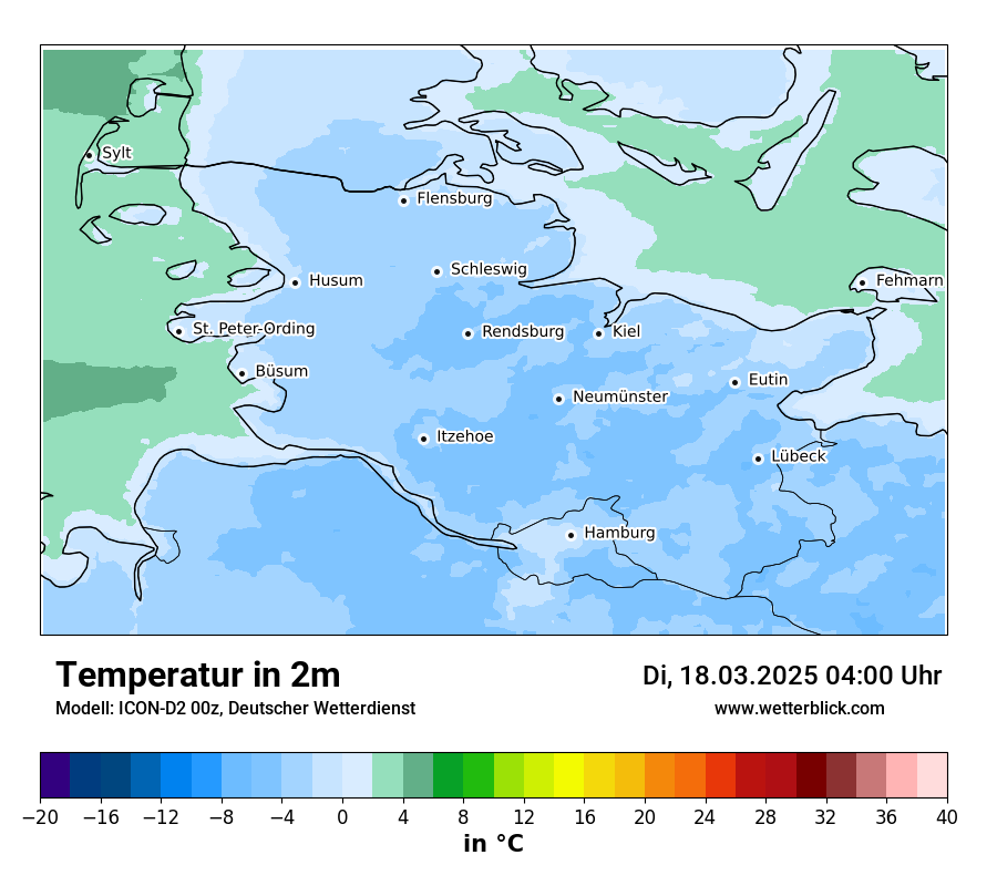 Modellkarten Temperatur