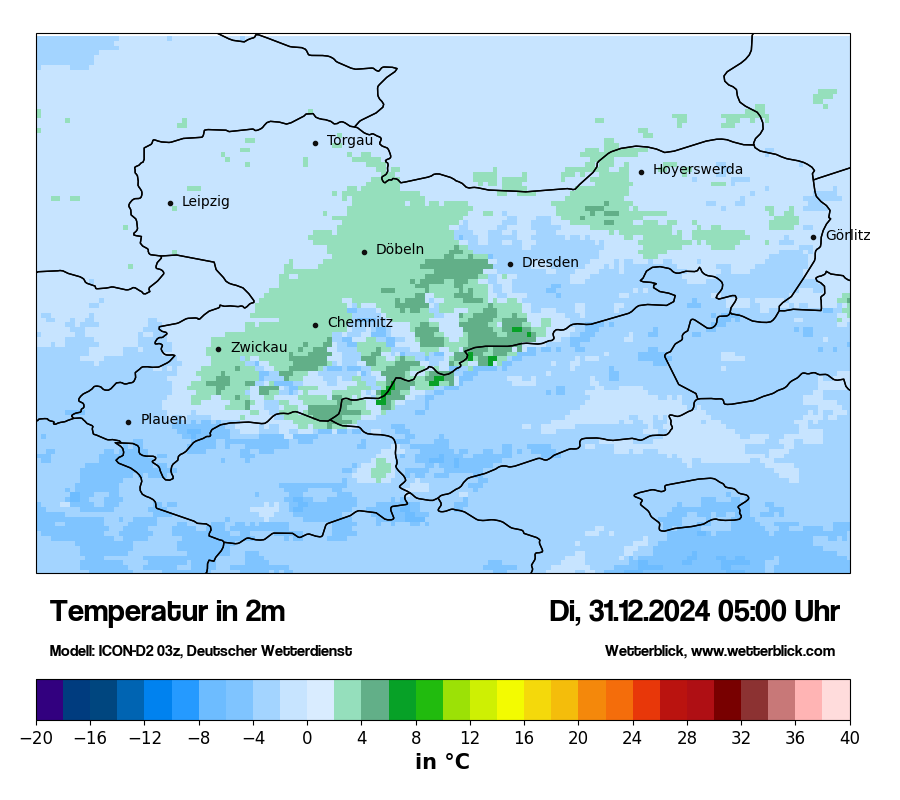 Modellkarten Temperatur