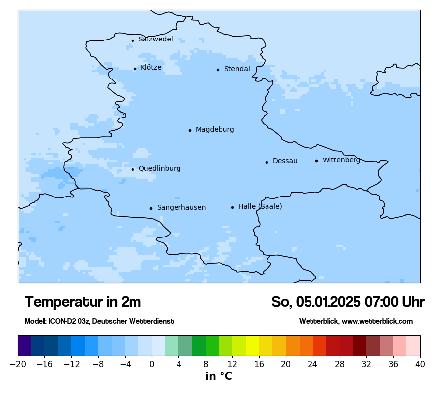 Modellkarten Temperatur