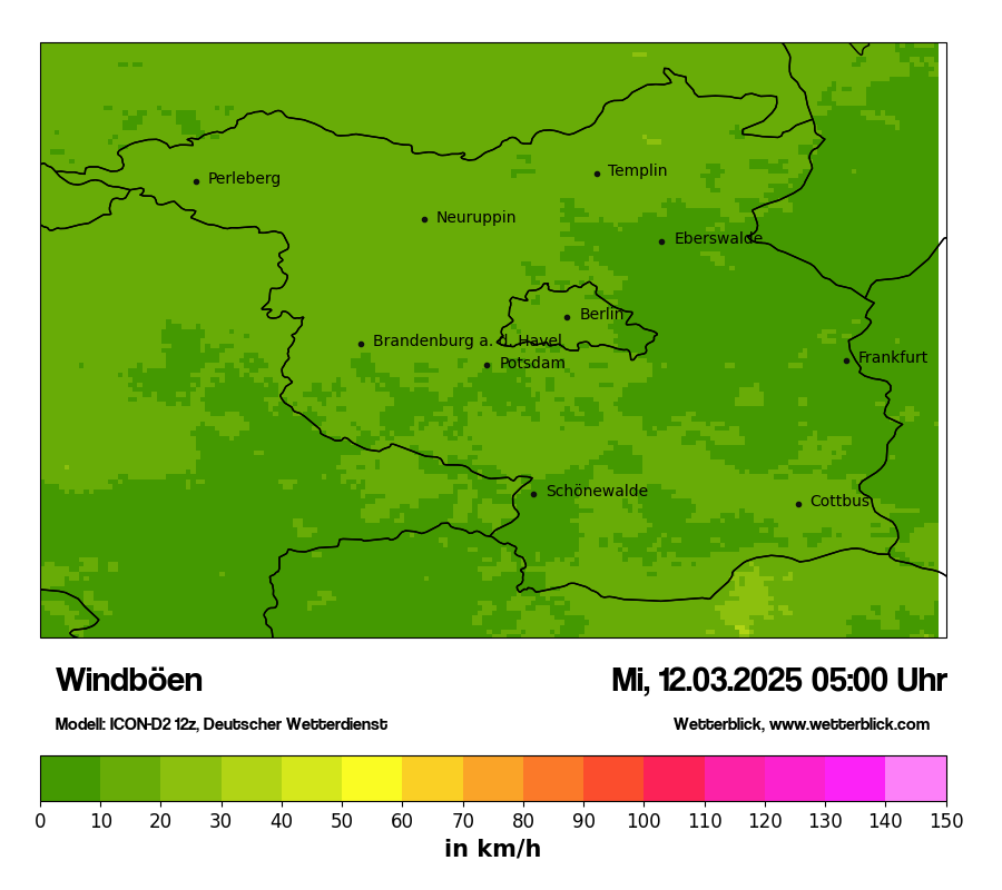 Modellkarten Windgeschwindigkeit