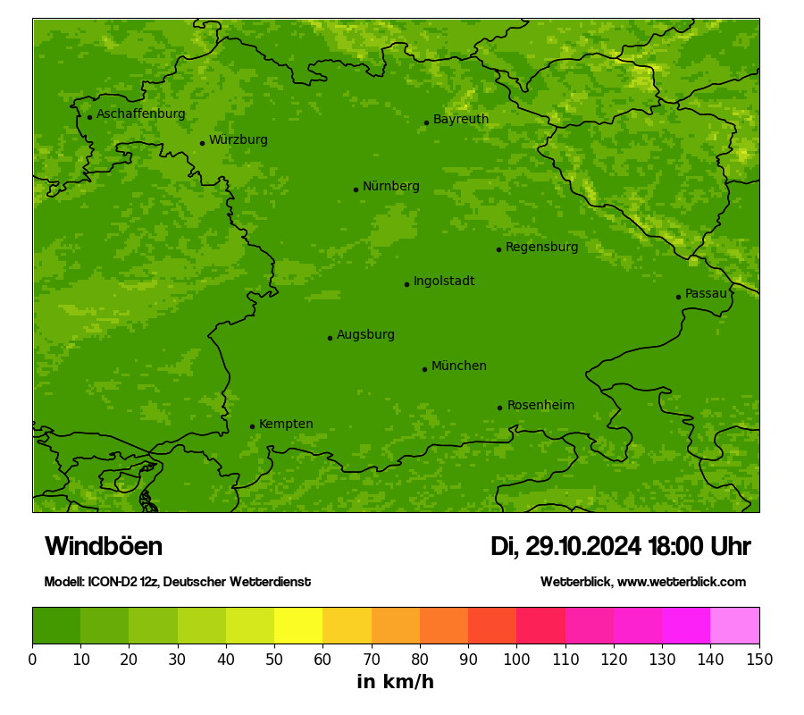 Modellkarten Windgeschwindigkeit