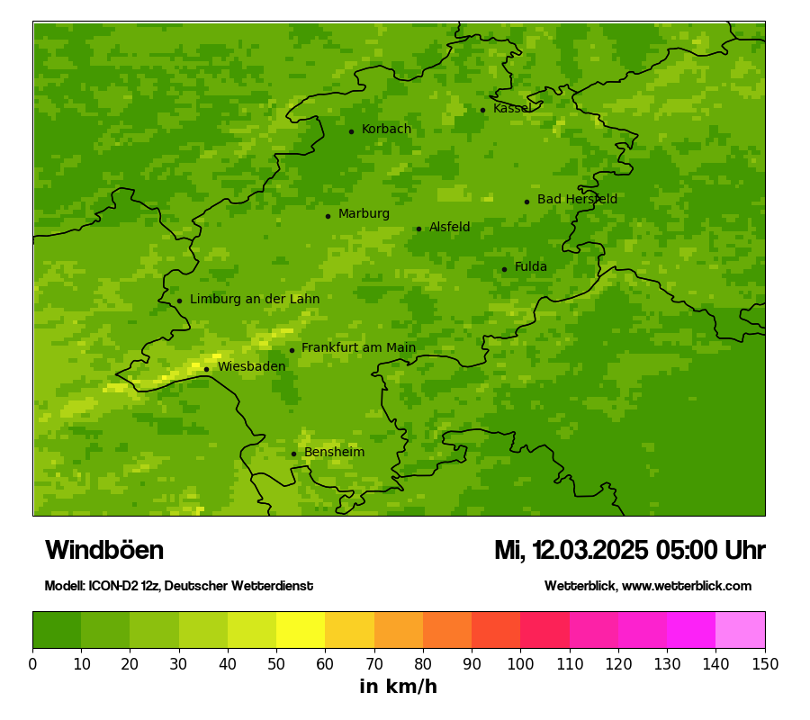 Modellkarten Windgeschwindigkeit