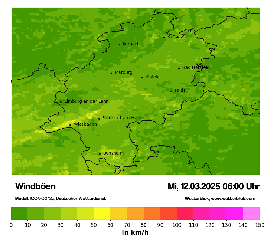 Modellkarten Windgeschwindigkeit