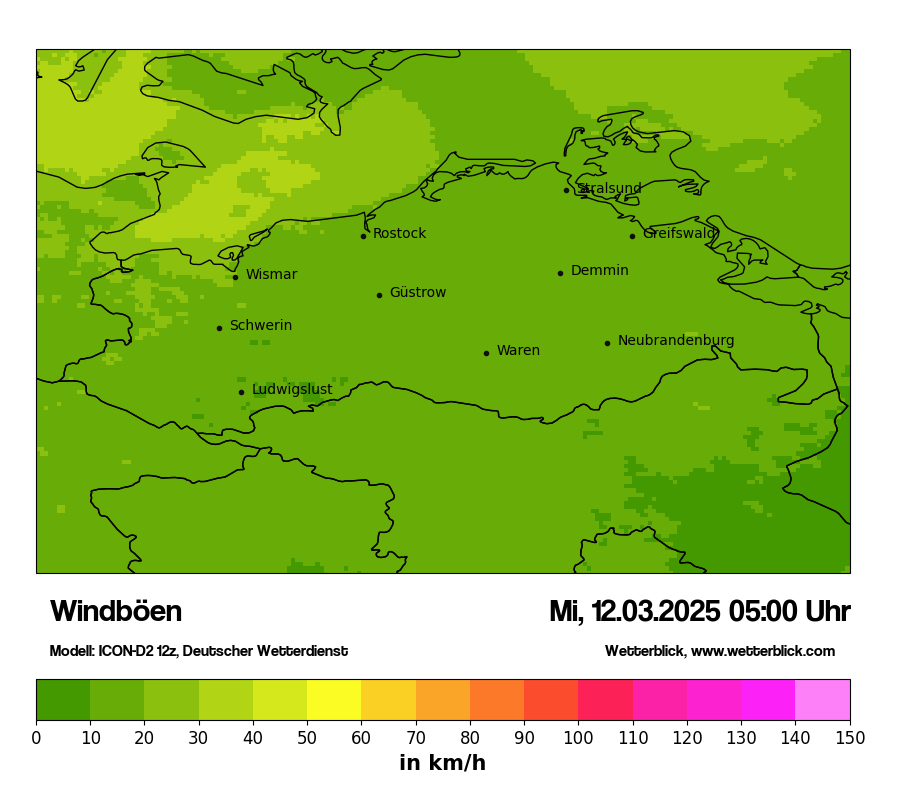 Modellkarten Windgeschwindigkeit