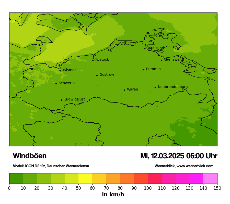 Modellkarten Windgeschwindigkeit