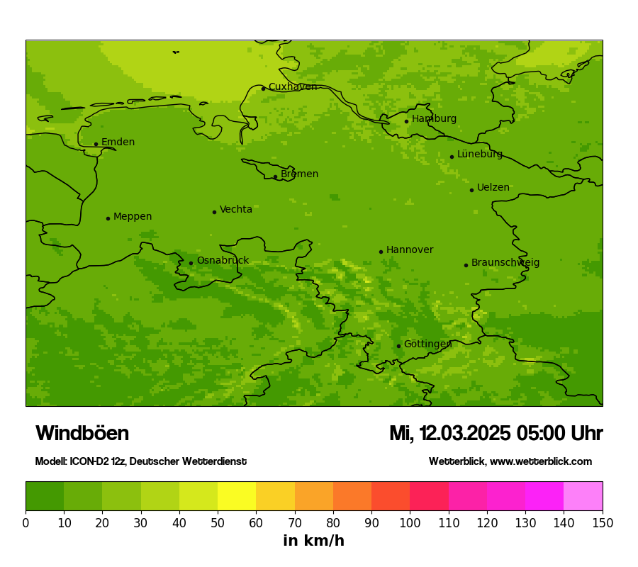 Modellkarten Windgeschwindigkeit