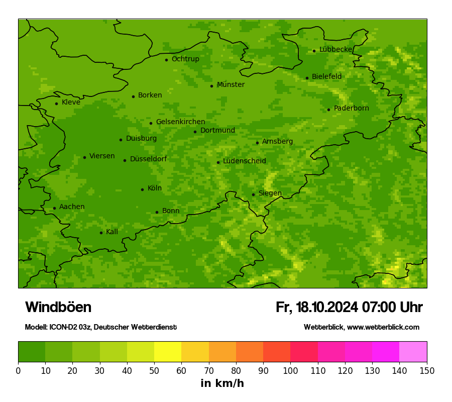 Modellkarten Windgeschwindigkeit