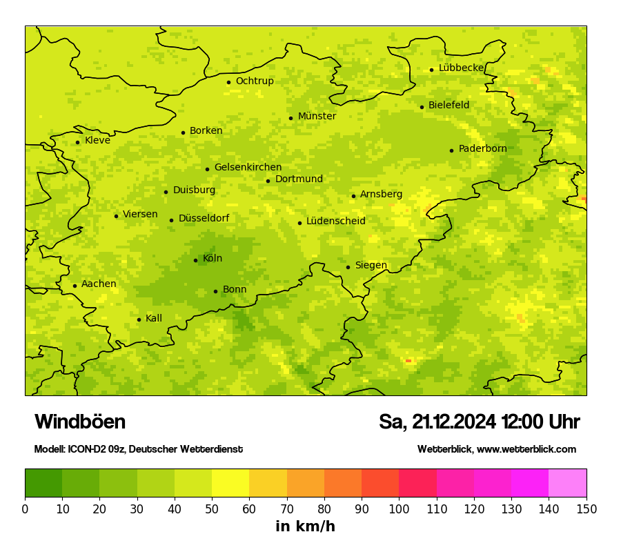 Modellkarten Windgeschwindigkeit