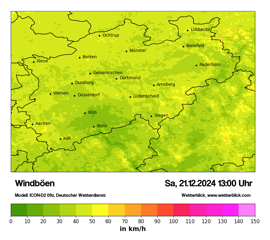 Modellkarten Windgeschwindigkeit