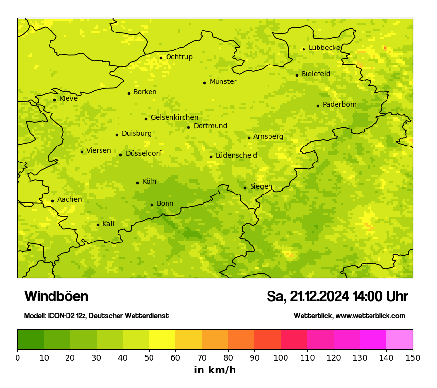 Modellkarten Windgeschwindigkeit