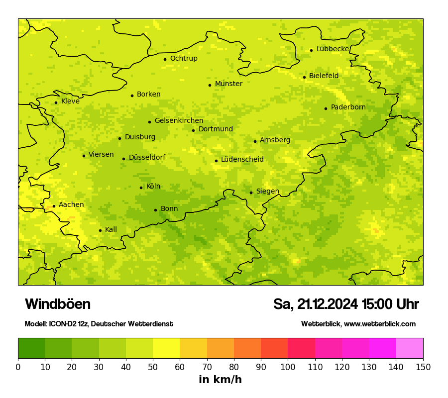 Modellkarten Windgeschwindigkeit