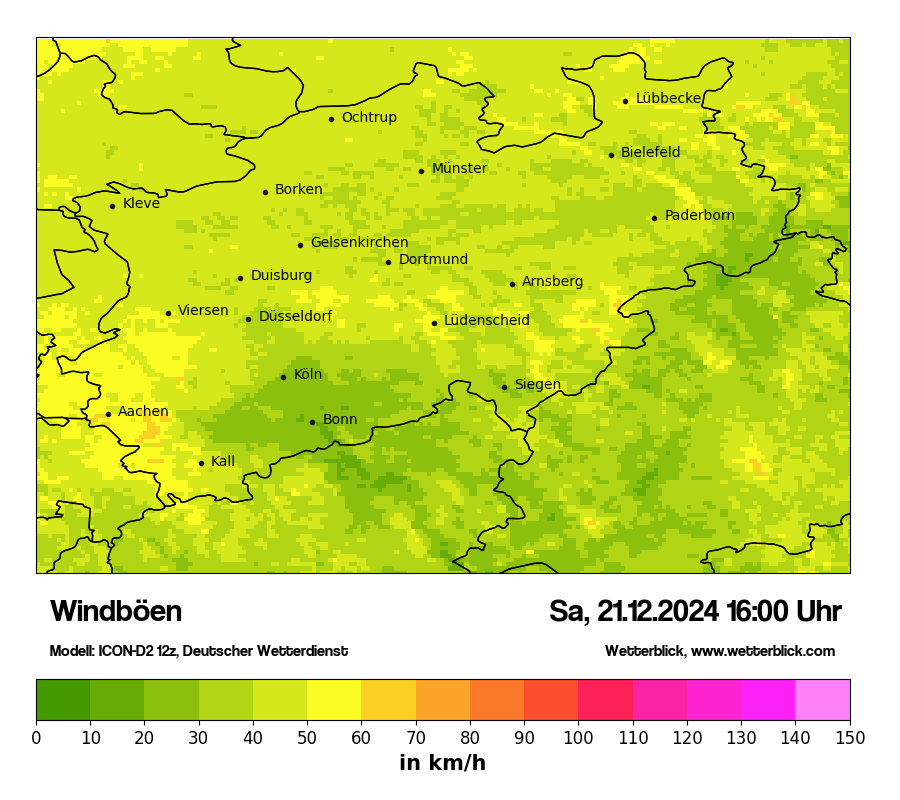 Modellkarten Windgeschwindigkeit