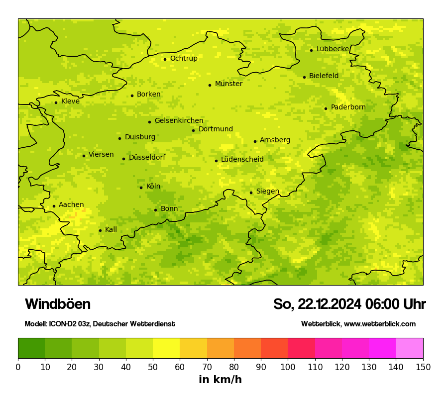 Modellkarten Windgeschwindigkeit