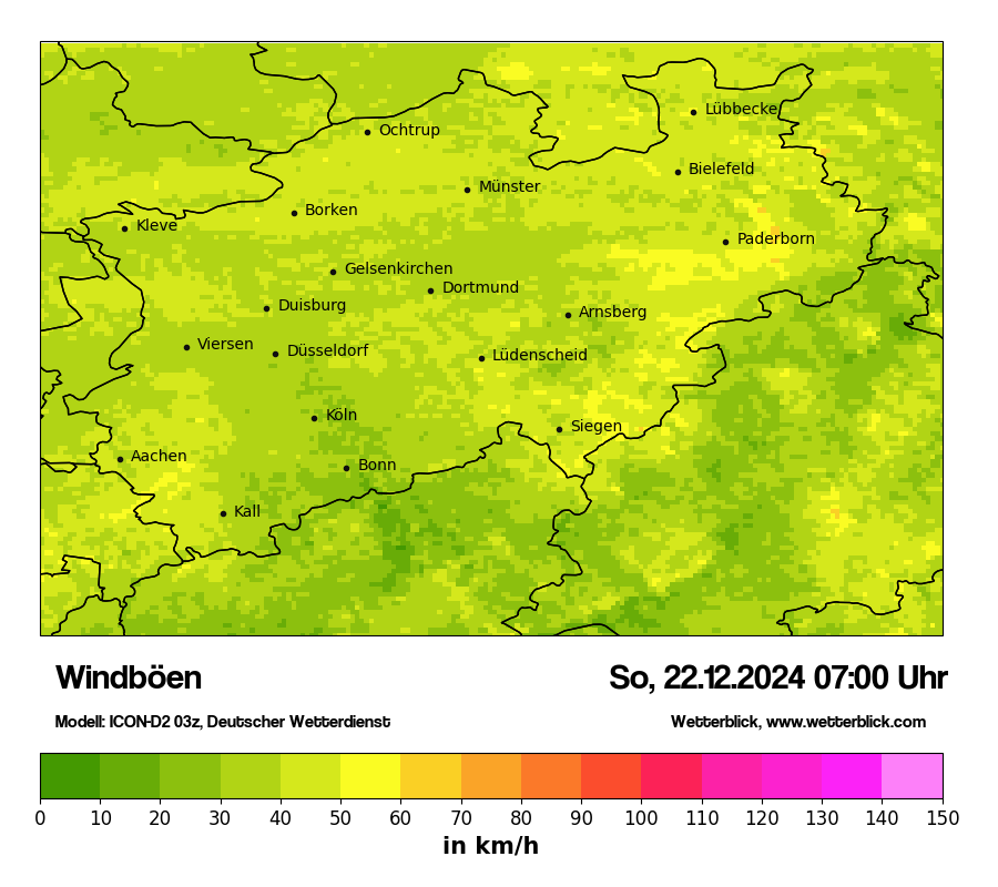 Modellkarten Windgeschwindigkeit