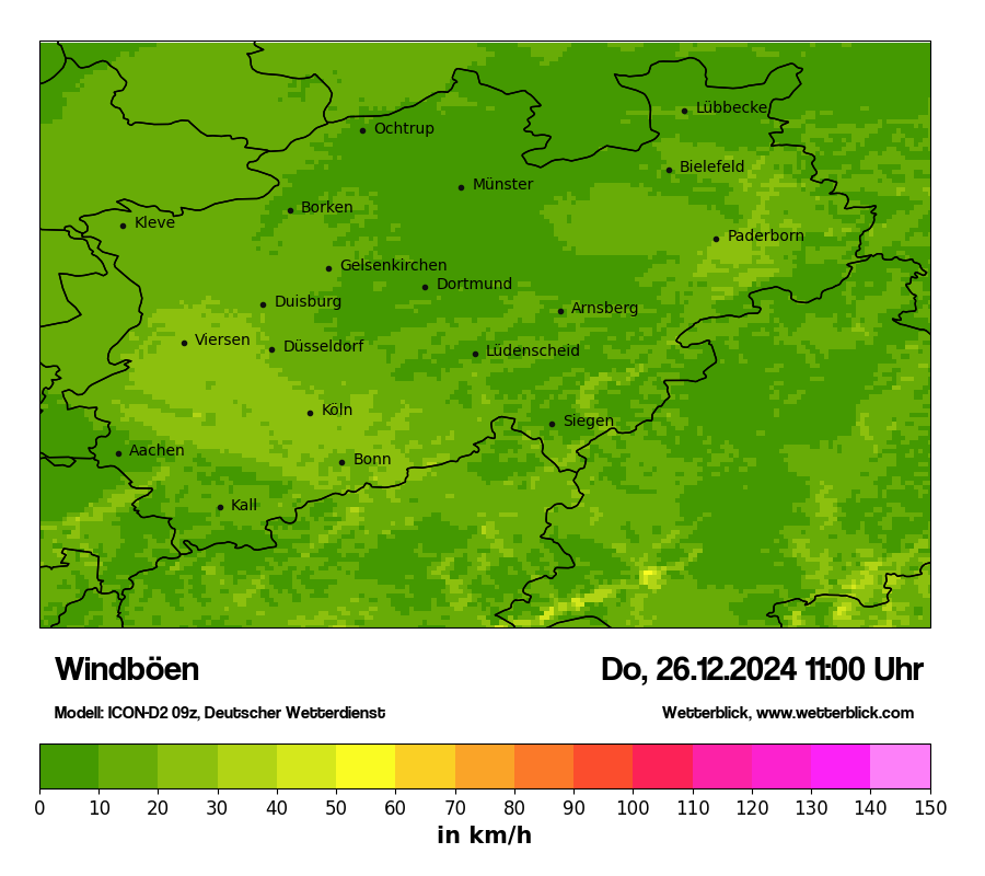 Modellkarten Windgeschwindigkeit