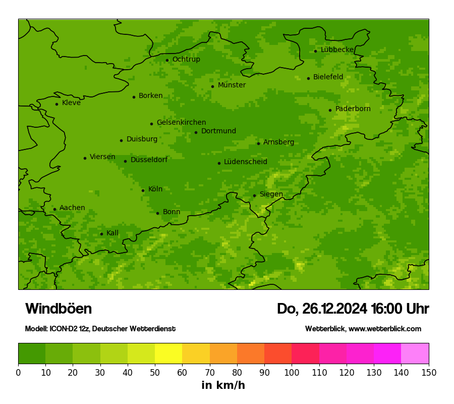 Modellkarten Windgeschwindigkeit